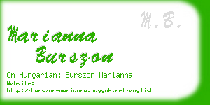 marianna burszon business card